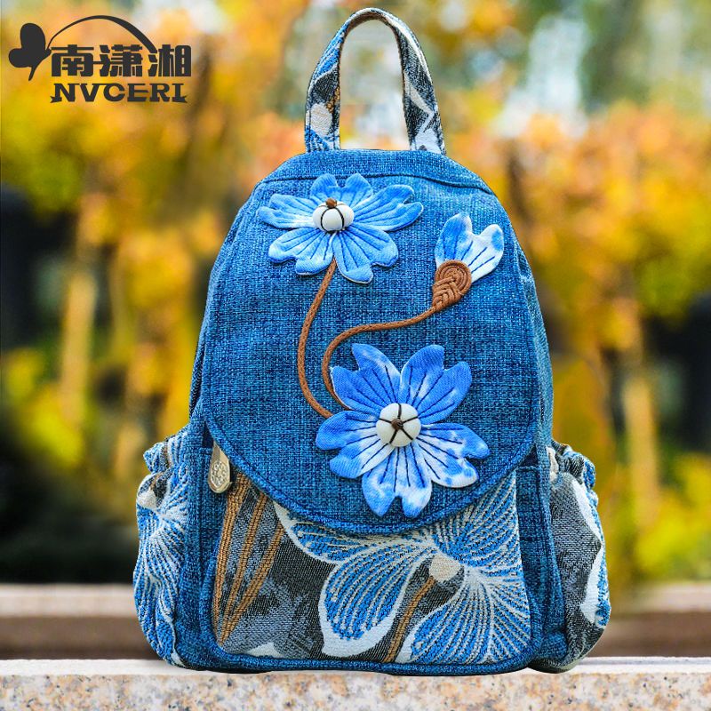 Ba Lô Siêu Nhẹ Họa Tiết Thổ Cẩm Thời Trang Cho Nữ