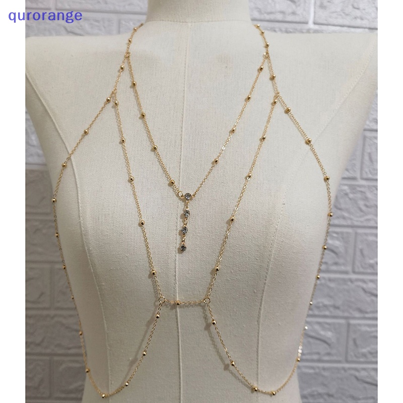 Dây Chuyền Body Chain Bằng Kim Loại Đính Đá Quyến Rũ Thời Trang Cho Nữ