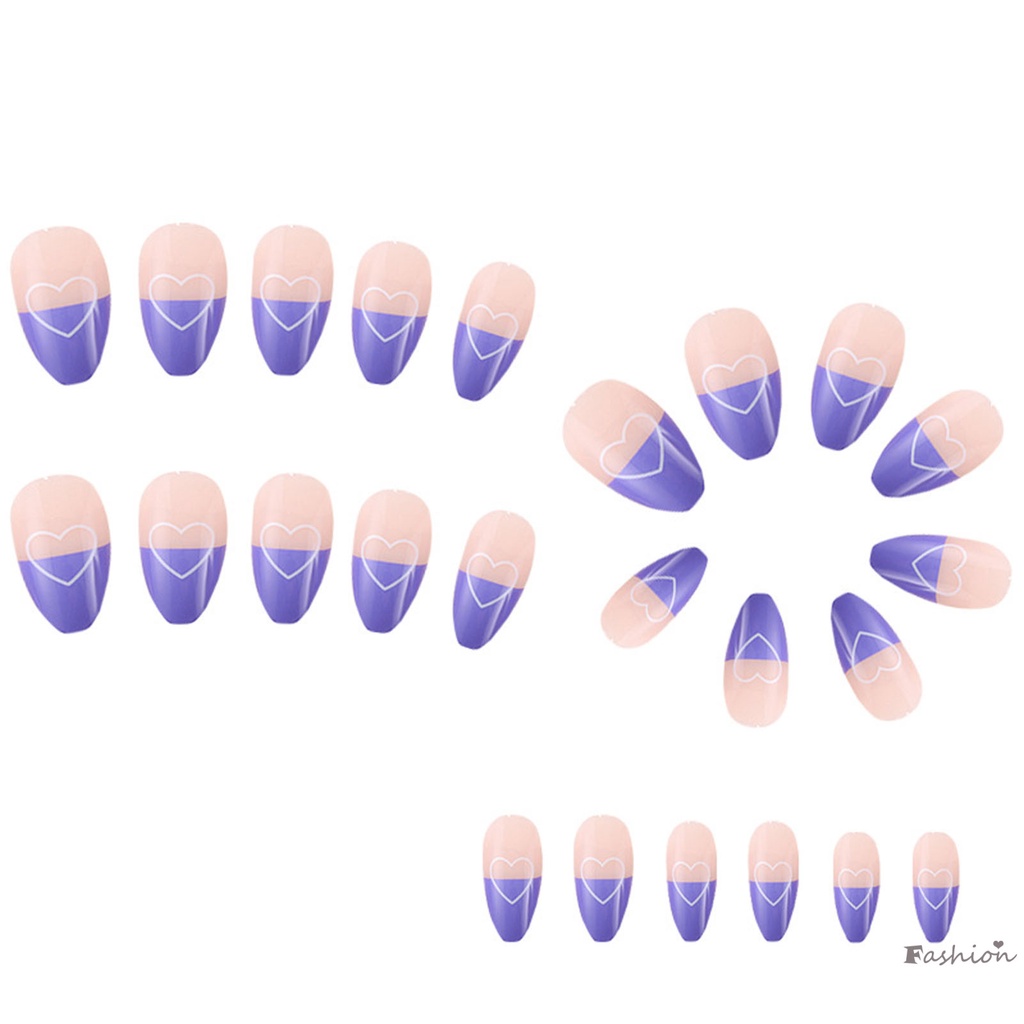 Móng Tay Giả Màu Hồng &amp; Tím Thoải Mái Mặc Thoải Mái