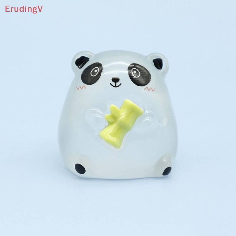 Bộ 2 Kẹp Tóc Nhựa Resin Hình Gấu Trúc Phát Quang DIY