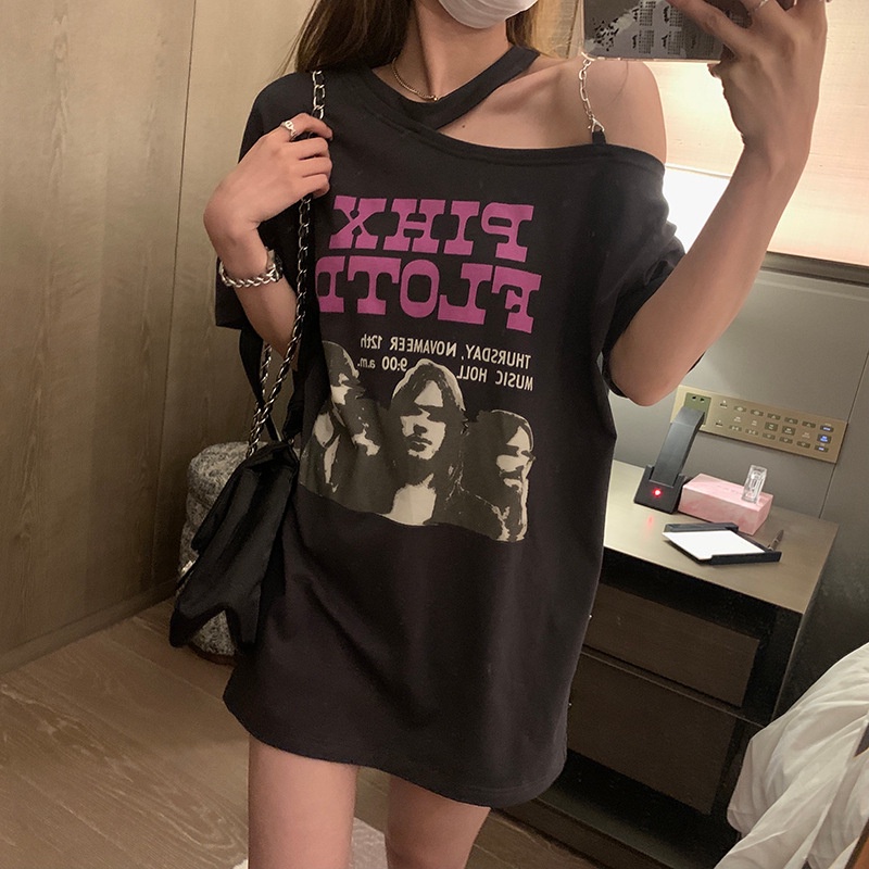 Áo Thun Tay Ngắn Hở Vai Thời Trang Dành Cho Nữ