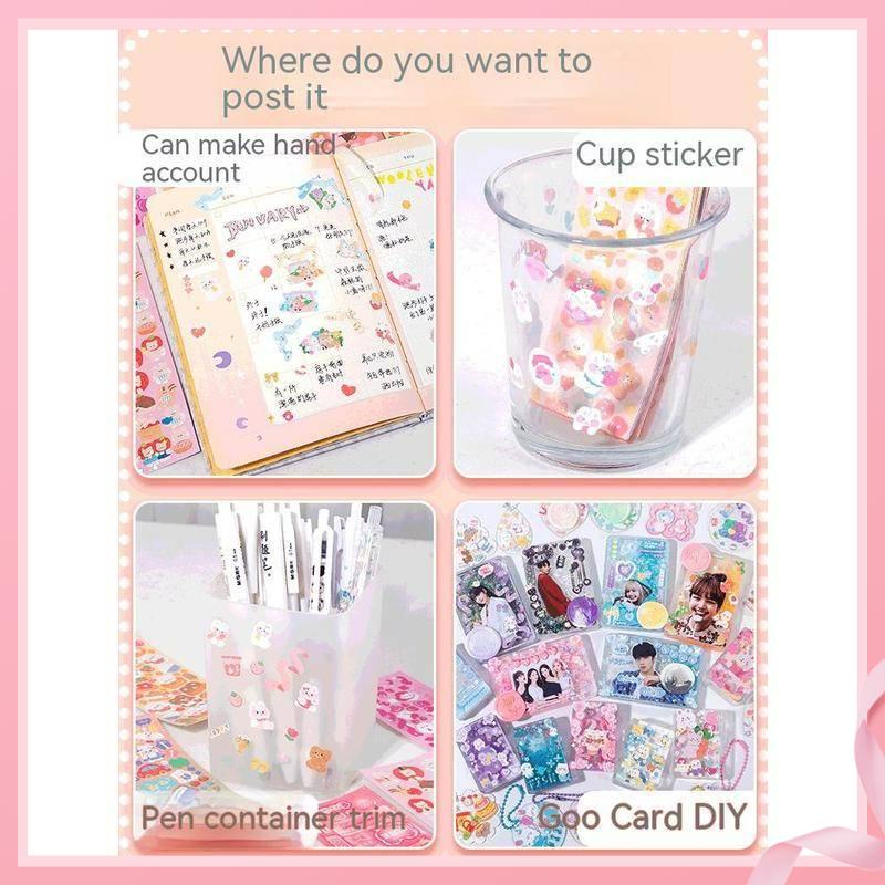 Guka Nhãn Dán Laser Trang Trí Sổ Tay diy Hình Cô Gái Trái Tim Phong Cách ins