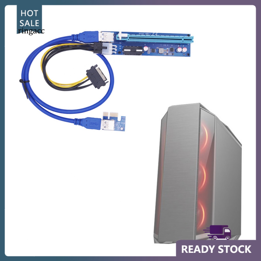 Card Mở Rộng PCI-E 1x Sang 16x Giao Diện 30cm Giao Diện USB 3.0 RGA U40 6Pin / 4Pin Chống Mài Mòn