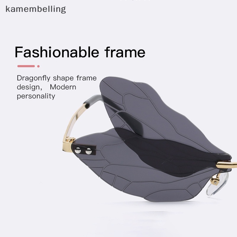 1 Kính Mát Không Gọng Hình Chuồn Chuồn Nhiều Màu Sắc Thời Trang Cho Nữ
