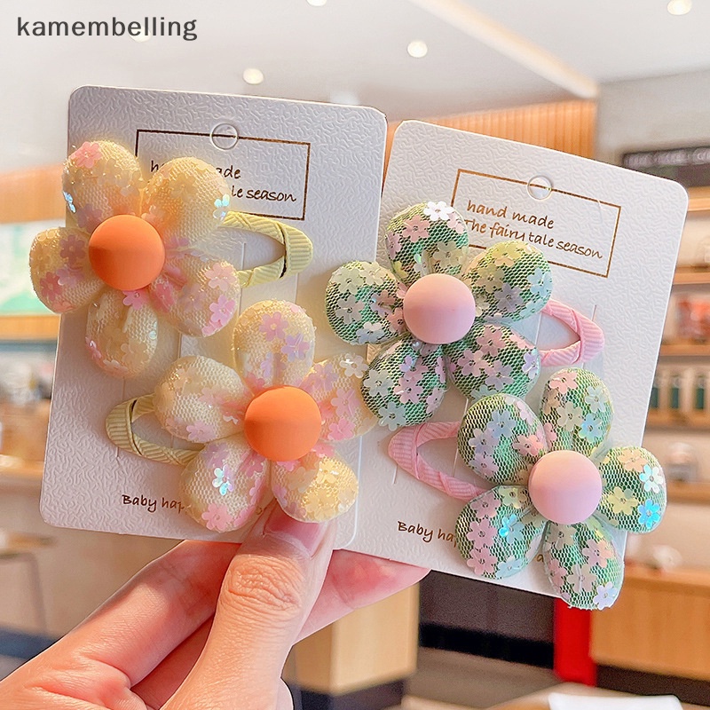 Set 2 Kẹp Tóc Hình Hoa Vải Dễ Thương Cho Bé Gái