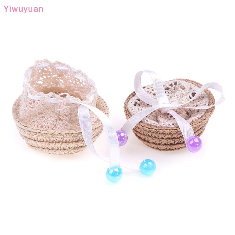 Giỏ Rơm Thủ Công Mini Dễ Thương Trang Trí Nhà Búp Bê Mới