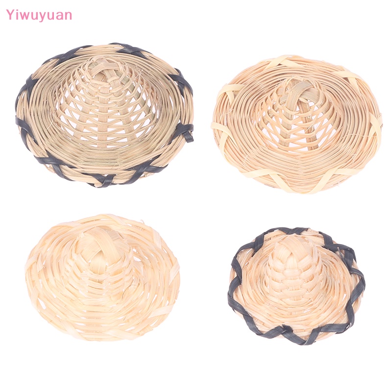 < Yiwuyuan > Nón Rơm Mini Đan Tay Trang Trí Nhà Búp Bê Thu Nhỏ Mới