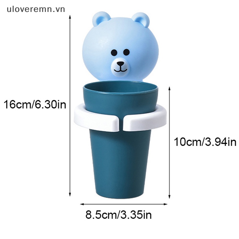 1 Cốc Đánh Răng Treo Tường Hình Gấu Hoạt Hình Đáng Yêu Dành Cho Trẻ