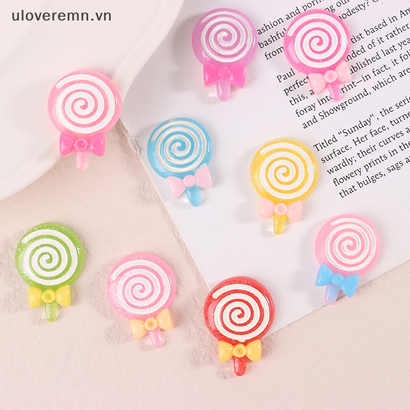 Set 10 Phụ Kiện Trang Trí Điện Thoại Hình Kẹo Bằng Nhựa Resin Diy