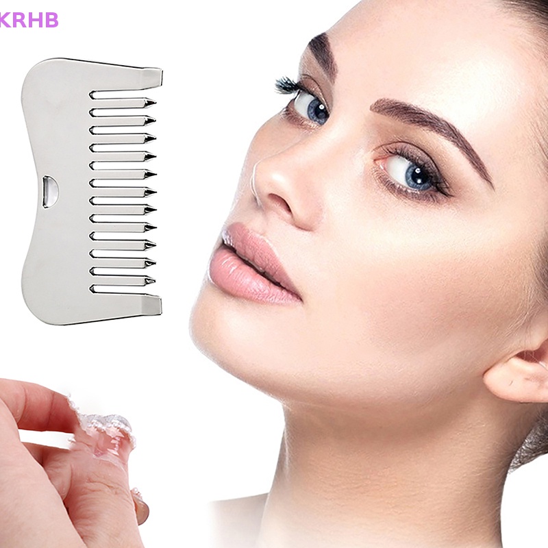 Lược Chải Mát Xa Chăm Sóc Da Mặt Bằng Thép Không Gỉ Tiện Dụng Mới