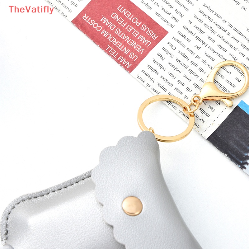 [Thevalifly] Chai Đựng Nước Rửa Tay Khử Trùng Bằng Da Có Móc Khóa Có Thể Nạp Lại