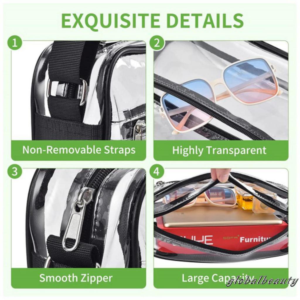 Gb Túi Đeo Chéo Trong Suốt Khóa Kéo Thể Thao Đi Làm / Lễ Hội