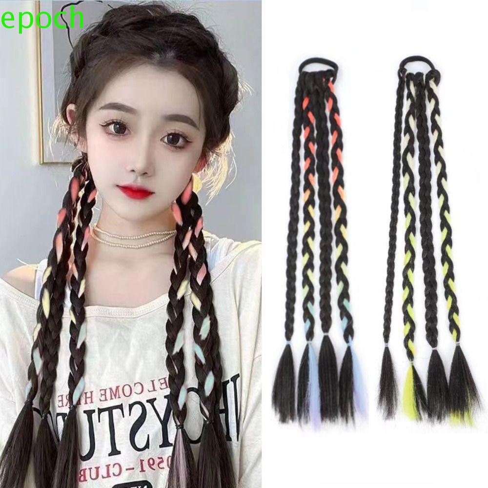 Epoch Tóc Giả Thắt Bím Bằng Cao Su Tự Nhiên Dành Cho Nữ