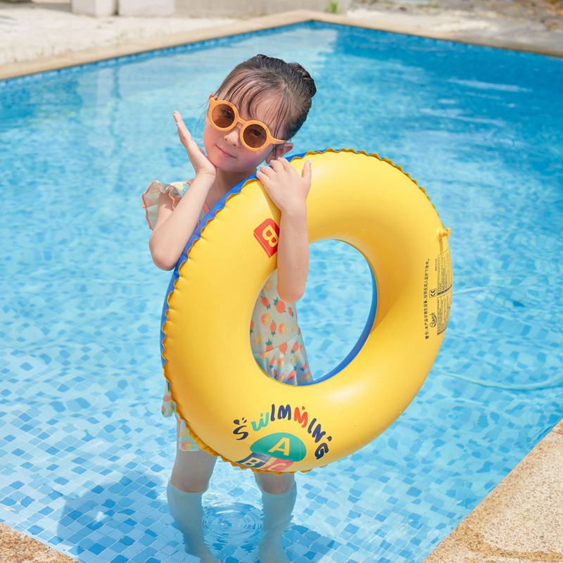 Phao Bơi Bơm Hơi Dày Dặn Màu Vàng Cho Bé Gái 10-80kg