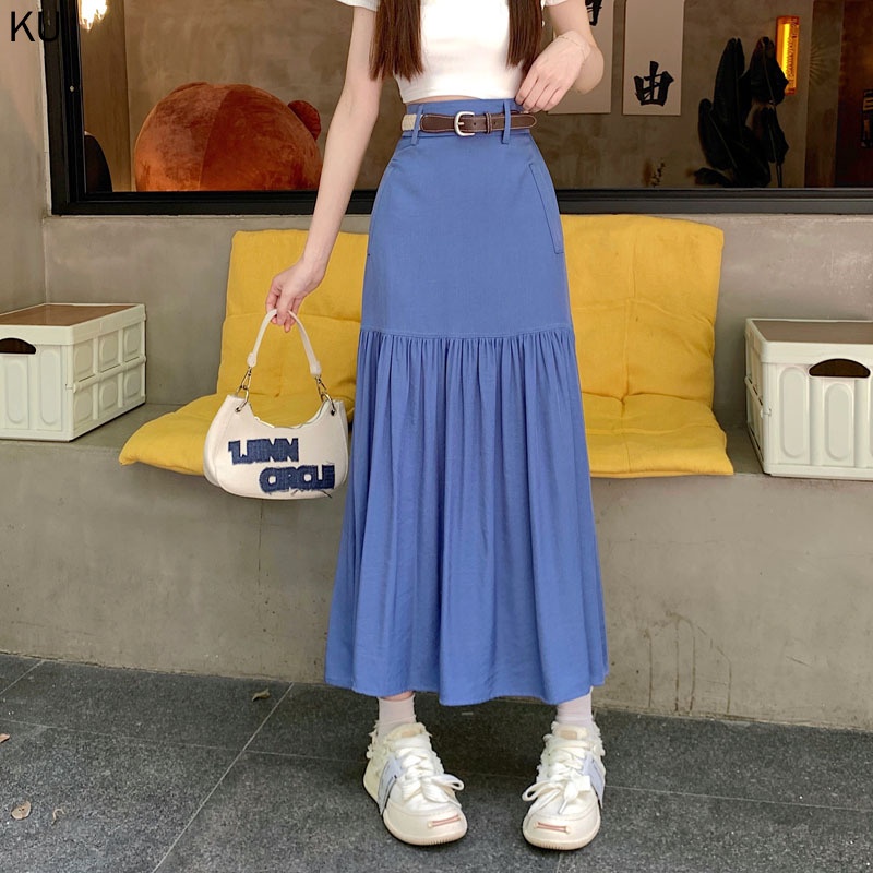 Hàng Mới Về Đầm Denim Xếp Ly Dáng Chữ a Eo Cao Thời Trang Mùa Hè 2023 Dành Cho Bạn Nữ