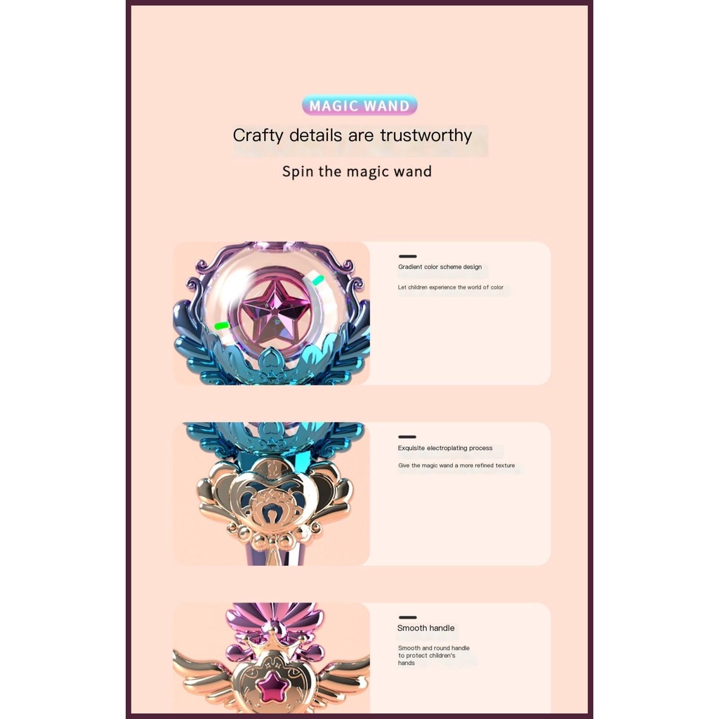 Gậy Phép Thuật Xoay Tròn Phát Sáng Nhiều Màu Sắc Cho Bé