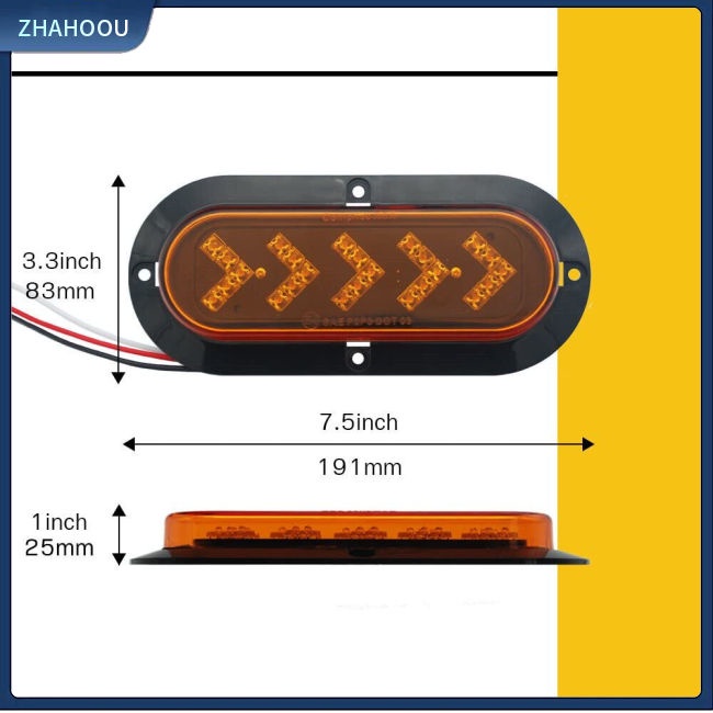 ☃Nhà Cửa☃ 1 Cặp Đèn Tín Hiệu 25led Hình Oval Cho Xe Tải Rv