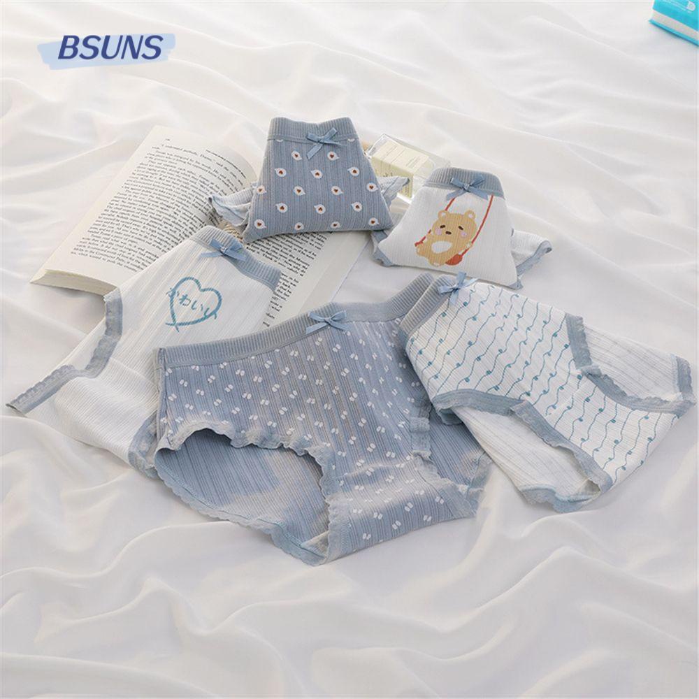 Quần Lót Cotton Lưng Vừa Họa Tiết Hoa Xinh Xắn Cho Nữ