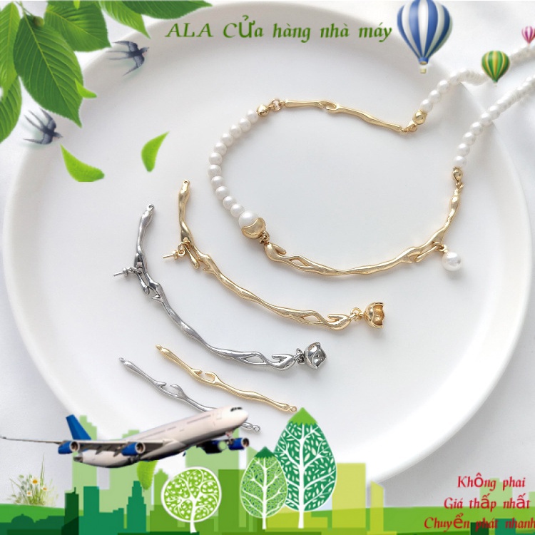💖Trang sức DIY phụ kiện💖Giữ màu 14K mạ vàng nham thạch cành kết nối phụ kiện làm bằng tay ngọc trai vòng cổ xương đòn chuỗi DIY vật liệu trang trí[Chuỗi mở rộng/Vòng tay/Vòng cổ/Dây chuyền]