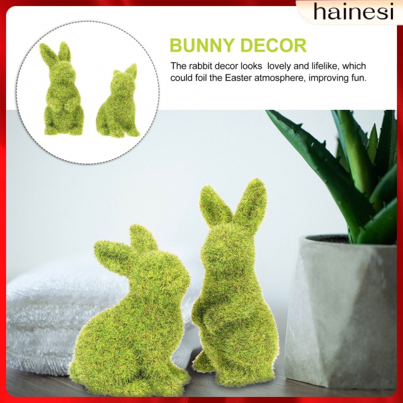 Set 2 Tượng Thỏ Phục Sinh Trang Trí Nội Thất