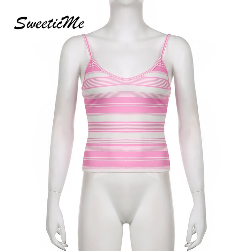 Áo Tank Top Ôm Dáng Họa Tiết Kẻ Sọc Màu Tương Phản Thời Trang Mới 2023 Cho Nữ