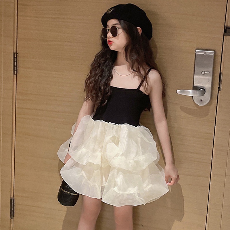Đầm Múa Ba Lê Hai Dây Mùa Hè Dễ Thương Cho Bé Gái 3-8 Tuổi