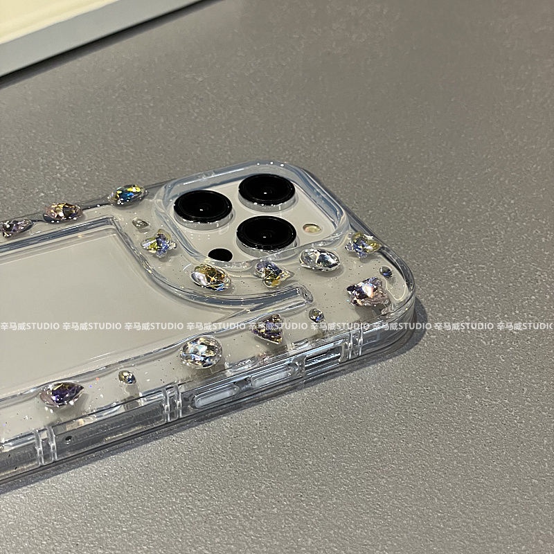 Ốp Điện Thoại Epoxy Đính Đá Lấp Lánh Cho Iphone 14promax 13 11 14pro 13pro 14