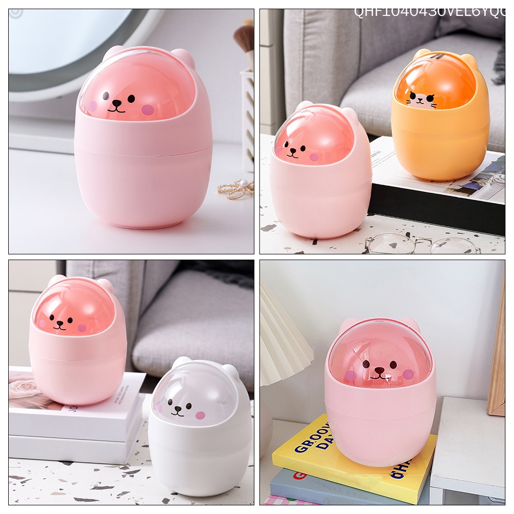 Thùng Rác Nhựa Mini Để Bàn Có Nắp Đậy Tiện Lợi Ốp