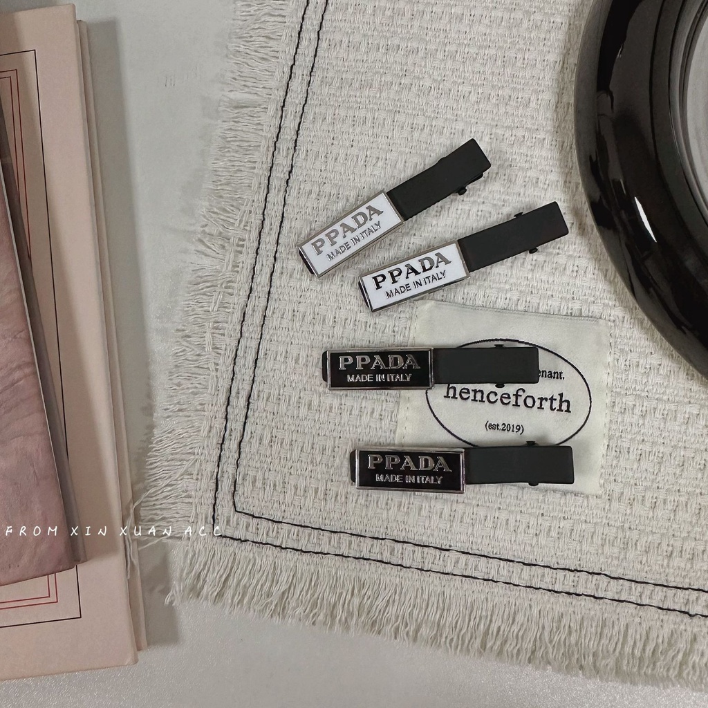 Cặp Kẹp Tóc Mỏ Vịt Màu Vàng Đen Phong Cách Pháp Thời Trang Cho Nữ