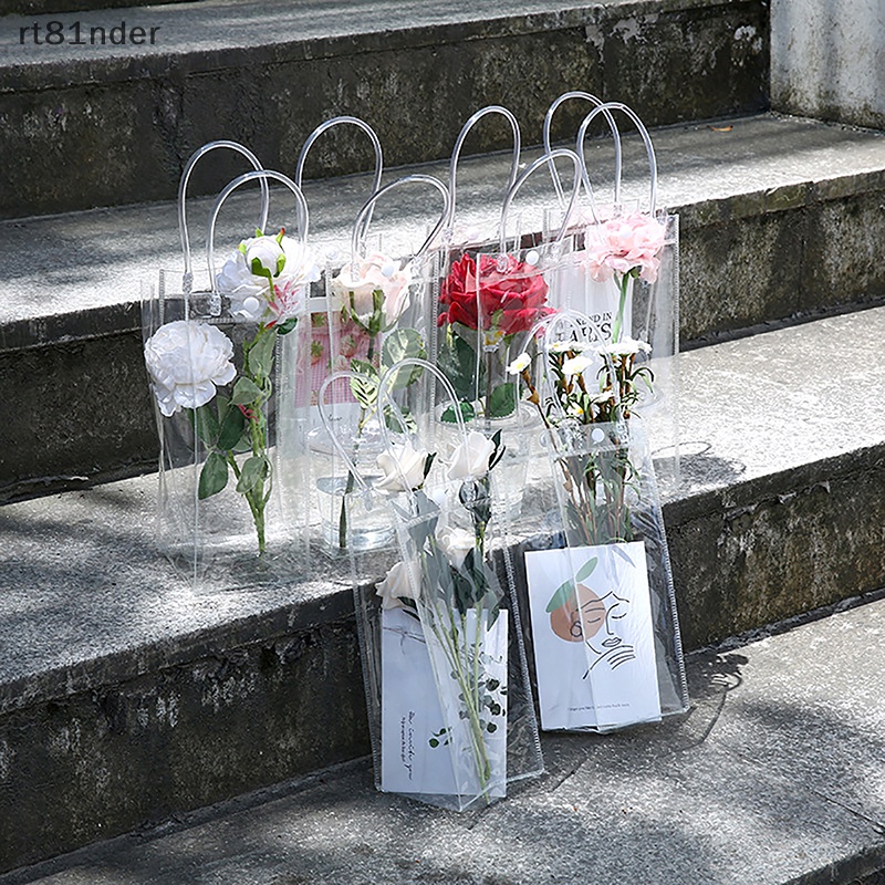 Rt Túi Tote Bằng PVC Trong Suốt Dùng Đựng Hoa DIY