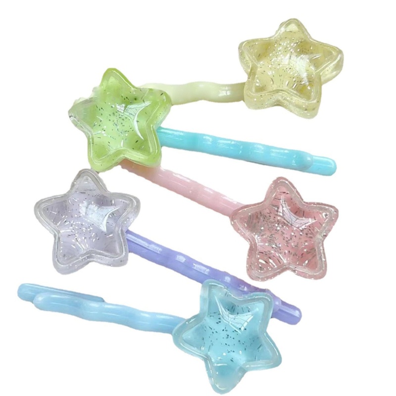 Set 5 Kẹp Tóc Hình Ngôi Sao Nhiều Màu Sắc Thời Trang