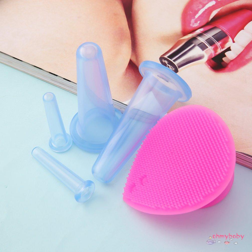 [OMB] 5 Cái/bộ Mặt Silicon Mắt Giác Hơi Bình Massage Nâng Cơ Ly Với Cọ Rửa Làm Đẹp Da Chăm Sóc Sức Khỏe [Z/3]