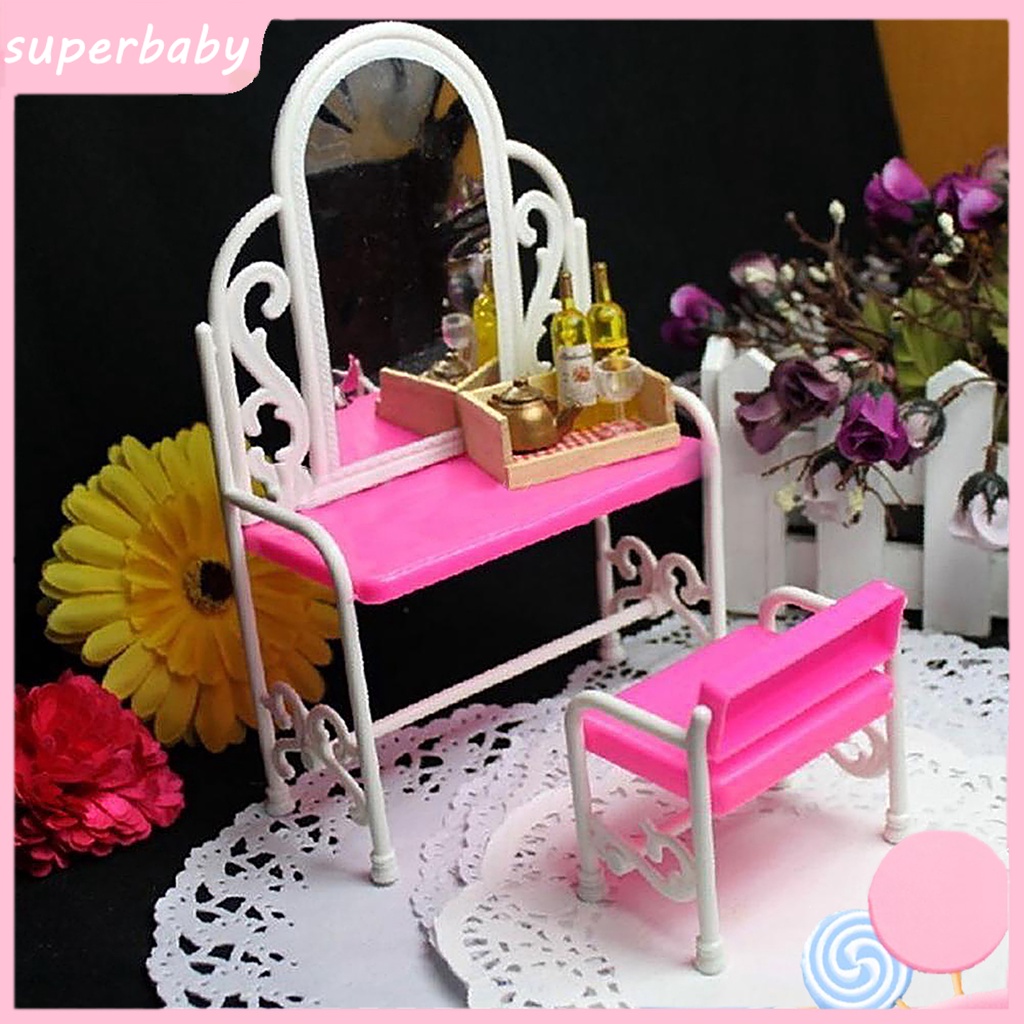 1 Bộ Bàn Trang Điểm Mini Nhiều Màu Dễ Sử Dụng Cho Nhà Búp Bê