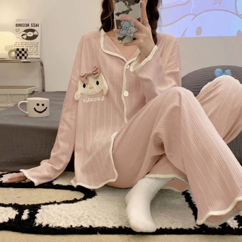 Bộ Đồ Ngủ Tay Ngắn Dáng Rộng Dễ Thương Thời Trang Mùa Hè Cho Bạn Gái AC0259