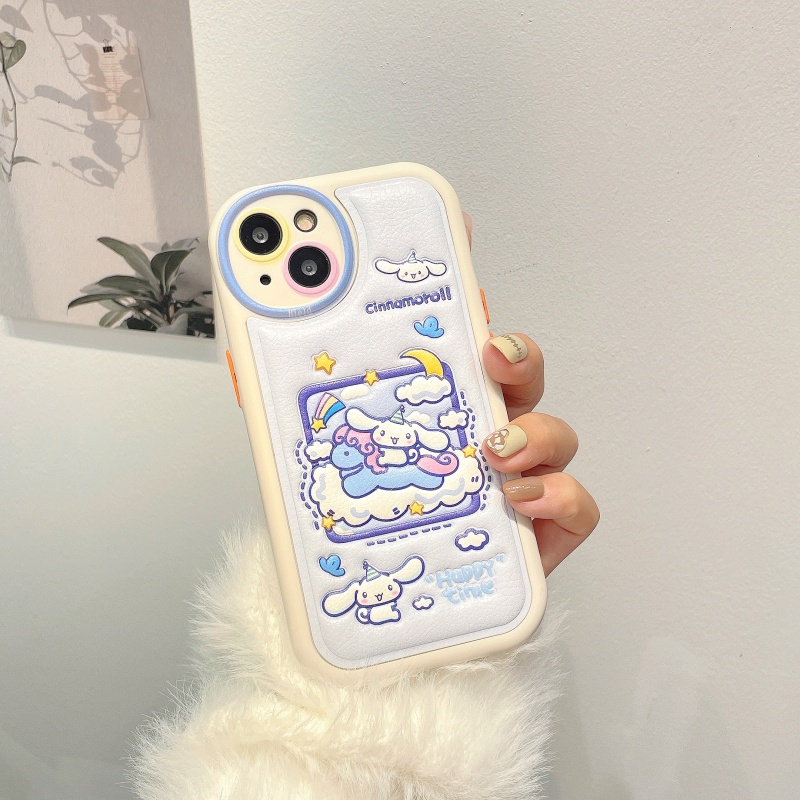 Ốp Điện Thoại Da Silicon Mềm Dày Dặn Hình Cún Cinnamon Chống Sốc / Rơi Cho iPhone 14 13 12 11 Pro Max 14 Plus
