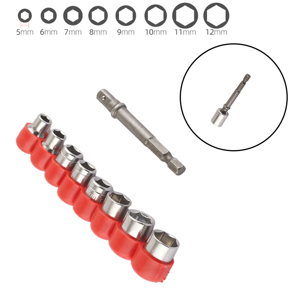 Set 8 Mũi Khoan Lục Giác 5-12mm Bằng Thép Carbon