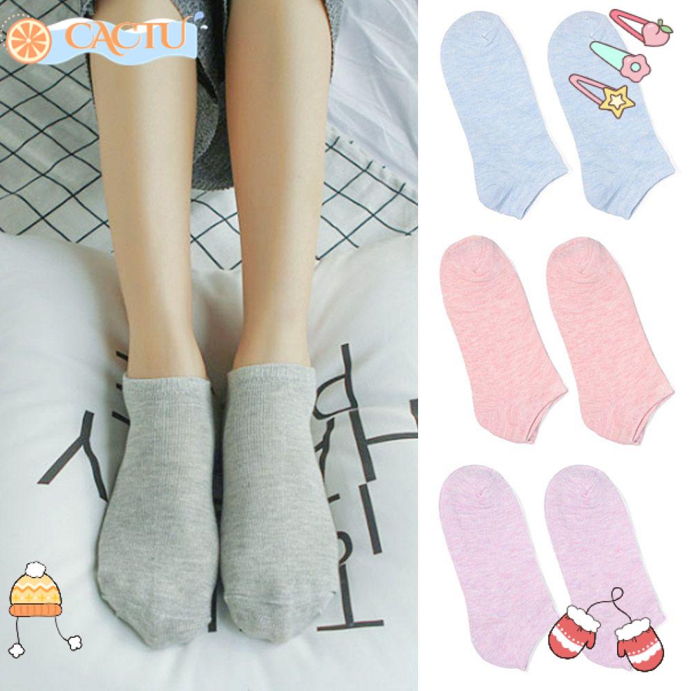 Vớ Thuyền Thoáng Khí Cổ Thấp Màu Trơn Cho Nữ