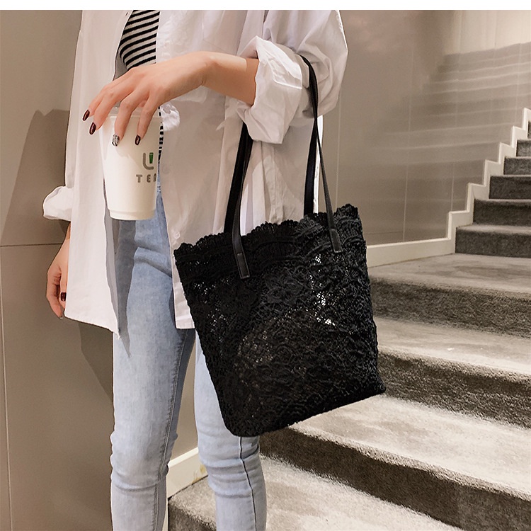 MISCHA Túi Xách Nữ Vải Ren Thời Trang Hàn Quốc Xinh Xắn