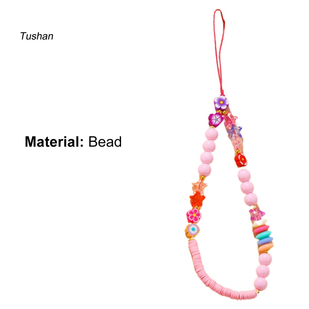 Dây Đeo Điện Thoại Dạng Chuỗi Hạt Nhiều Màu Chống Thất Lạc Cho Nữ