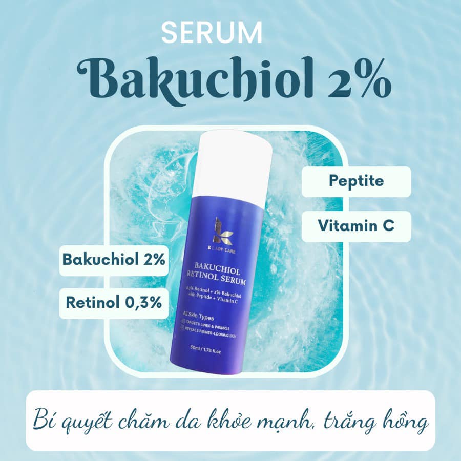 Serum Retinol Bakuchiol 2% K Lady Care Chống Lão Hóa, Trắng Da, Mờ Nám, Tàn Nhang 50ml Hàn Quốc
