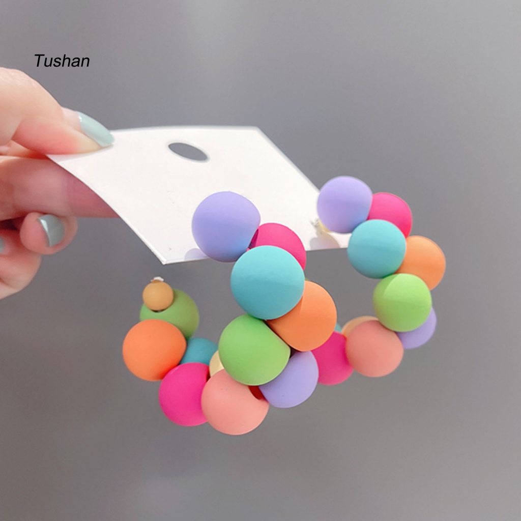 1 Đôi Bông Tai Mạ Bạc 925 Nhiều Màu Sắc Thiết Kế Thoải Mái