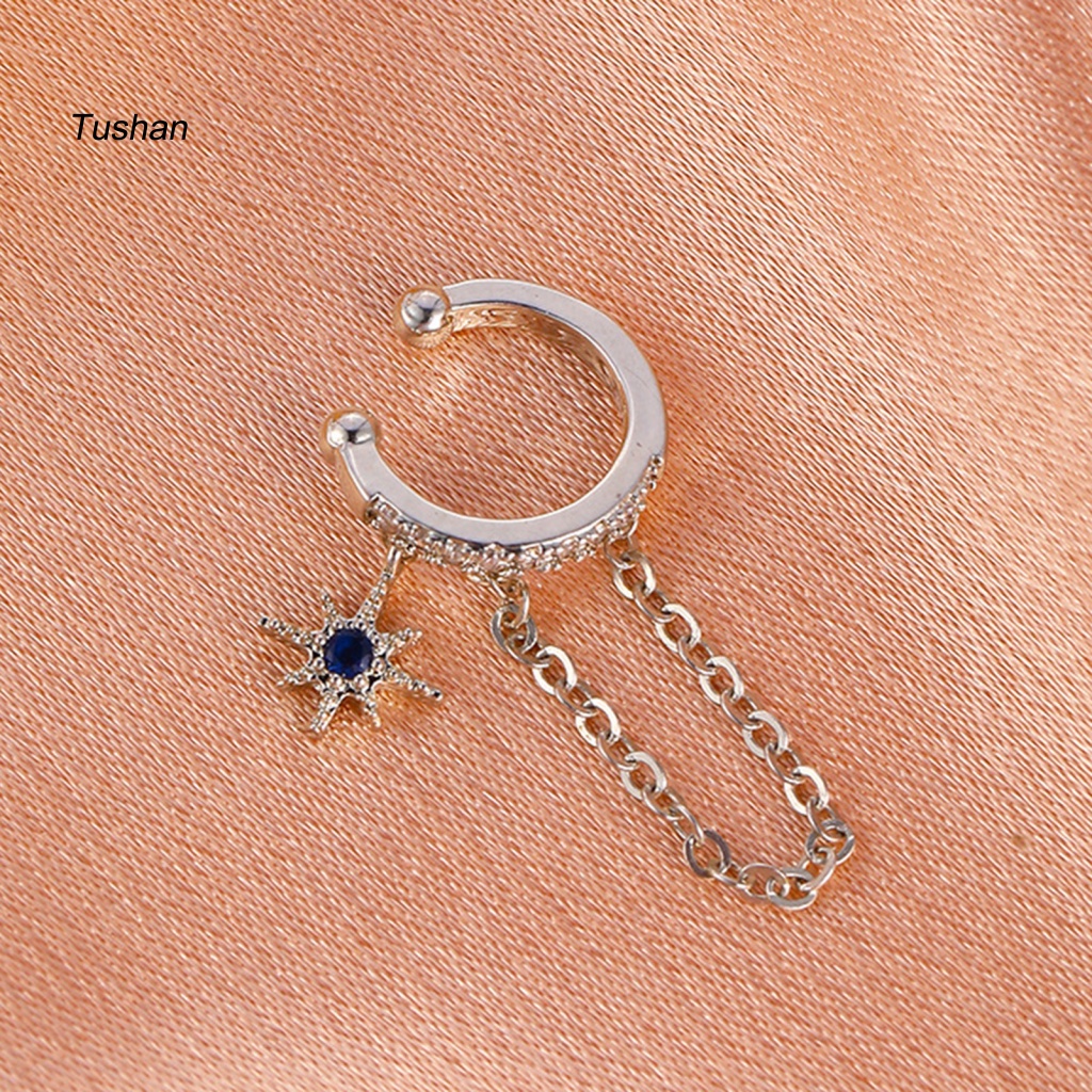 1 Khuyên Kẹp Vành Tai Bằng Đồng Không Cần Khoan Lỗ Thời Trang Dự Tiệc