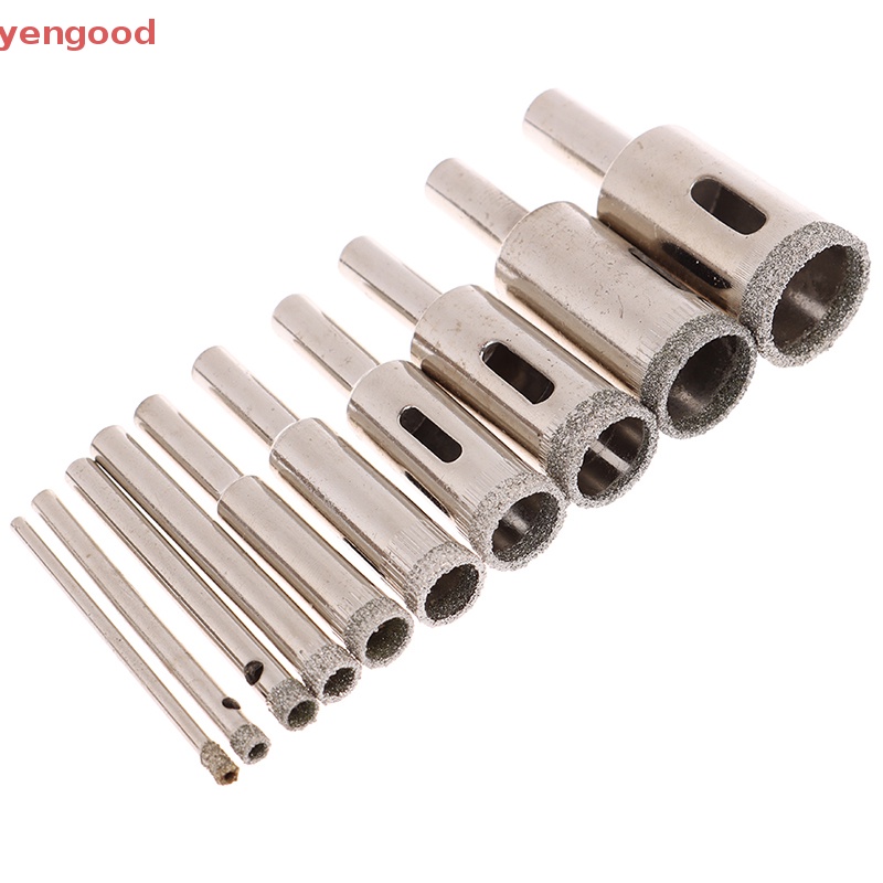 Bộ 10 Mũi Khoan Lỗ 3mm-18mm Cho Vật Liệu Kính / Gốm Sứ