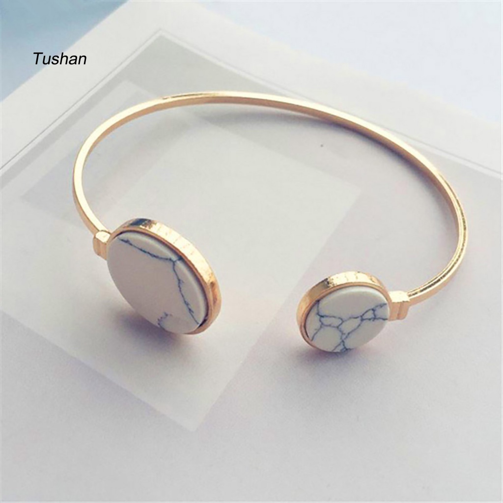 Vòng Đeo Tay Mở Điều Chỉnh Được Kết Cấu Đá Cẩm Thạch Dành Cho Nữ