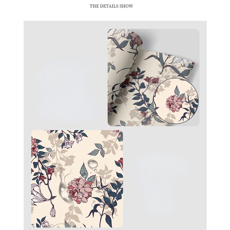 Giấy Dán Tường Bằng PVC Tự Dính Họa Tiết Hoa Tươi Tắn Trang Trí Nội Thất Phòng Khách