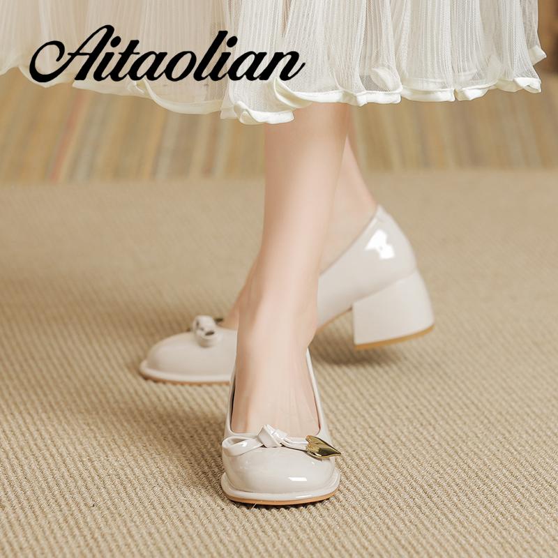 Giày Cao Gót 4cm Chất Liệu Da Bóng Phong Cách Thời Trang Lolita Dành Cho Nữ