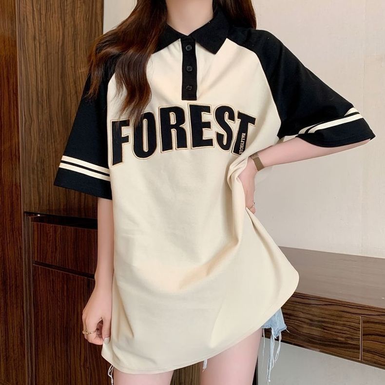 COZOK Áo polo Tay Ngắn Dáng Rộng Thời Trang Cá Tính