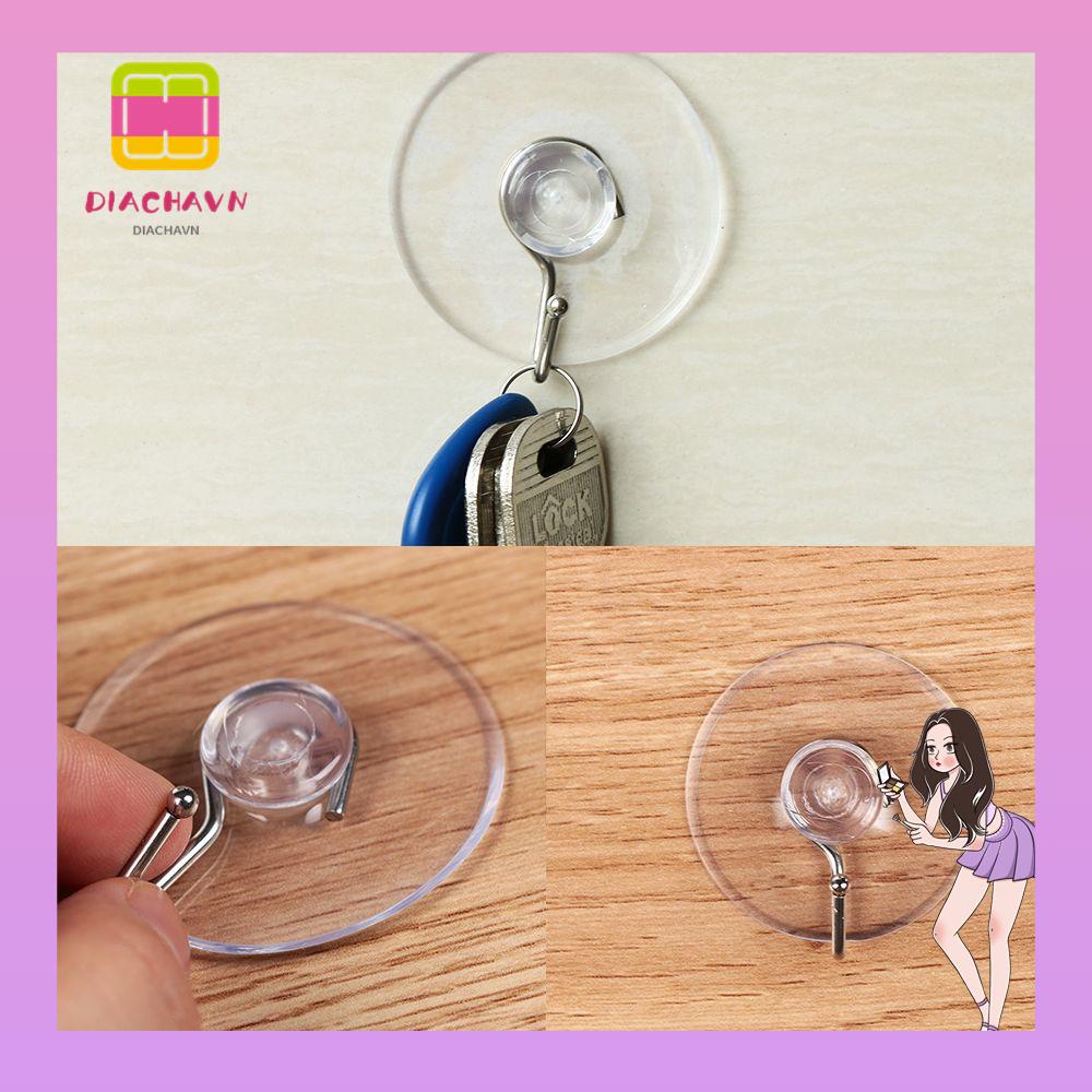 Set 10 Móc Treo Đồ Bằng Cao Su Trong Suốt Có Giác Hút