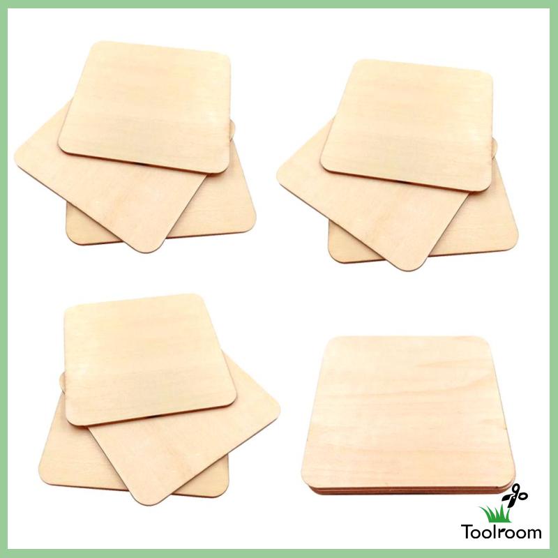 Set 10 Tấm Gỗ Trơn Hình Vuông 7x7cm Làm Đồ Thủ Công DIY Đa Ứng Dụng