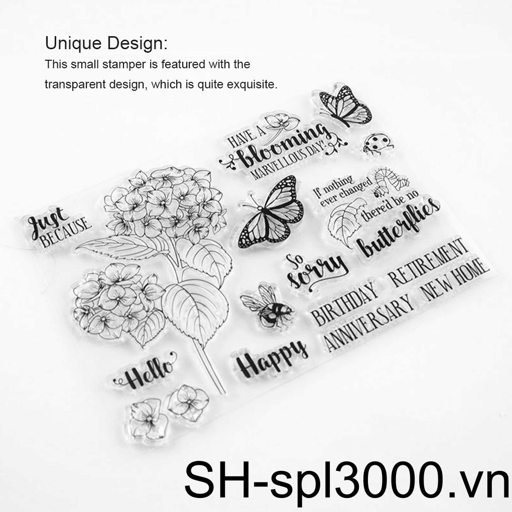 Con Dấu Trong Suốt Bằng Nhựa Với Họa Tiết In Dùng Trang Trí Scrapbook